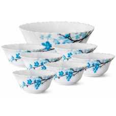 Deals, Discounts & Offers on  - Larah by Borosil Mimosa - Pudding Set Opalware Serving Bowl(White, Pack of 7)