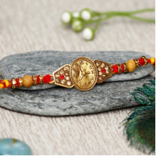 Deals, Discounts & Offers on  - eCraftIndiaDesigner Rakhi, Chawal Roli Pack, Greeting Card Set(1 Designer Watch Pattern Rakhi, 1 Roli Chawal Pack)