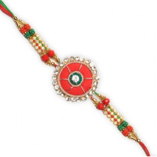 Deals, Discounts & Offers on  - eCraftIndiaDesigner Rakhi Set(Pack of 1, Roli Chawal, Greeting Card)