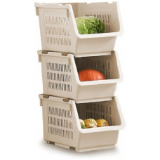 Deals, Discounts & Offers on  - Lyrovo Plastic Fruit & Vegetable Basket(Beige)