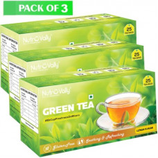 Deals, Discounts & Offers on Food and Health - NutroVally green tea For weight loss & Build Immunity | Premium tea leaves with Active Ingredients Lemon Green Tea Bags Box(75 Bags)