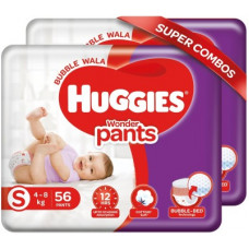 Deals, Discounts & Offers on Baby Care - Huggies Wonder Pants Combo Pack with Bubble Bed Technology - S(112 Pieces)