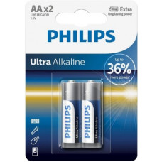 Deals, Discounts & Offers on Mobile Accessories - Philips Ultra Alkaline AA Batteries, Pack of 2 Battery(Pack of 2)