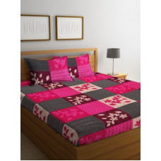 Deals, Discounts & Offers on  - Flipkart SmartBuy 144 TC Microfiber Double Geometric Bedsheet(Pack of 1, Pink)