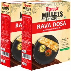 Deals, Discounts & Offers on Food and Health - Manna Instant Multigrain Rava Dosa Ready Mix | Rava Dosa Batter | 180g x 2 Packs, Serves 8 | 100% Natural Ingredients | Made with Little Millet, Kodo Millet, Jowar 360 g(Pack of 2)