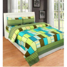 Deals, Discounts & Offers on  - RISING STAR 142 TC Microfiber Double Printed Bedsheet(Pack of 1, Green)