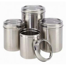 Deals, Discounts & Offers on Kitchen Containers - Renberg Stainless Steel Canister Set of 4, 1250ml, 1650ml, 2200ml, 2800ml, Silver (RBIN-6089) - 2800 ml Steel Utility Container(Pack of 4, Silver)