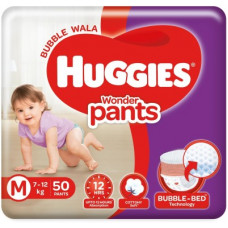 Deals, Discounts & Offers on Baby Care - Huggies Wonder Pants with Bubble Bed Technology - M(50 Pieces)