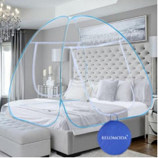 Deals, Discounts & Offers on  - BELOMODA Polyester Adults Blue Mosquito Net Polyester Adults Net King Size Double bed Mosquito Net Mosquito Net(Blue, White)