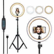 Deals, Discounts & Offers on Mobile Accessories - iVoltaa 10 inches Ring Light with Tripod Ring Flash(White, Black)
