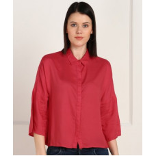 Deals, Discounts & Offers on Laptops - [Size L] PROVOGUECasual Regular Sleeves Solid Women Pink Top