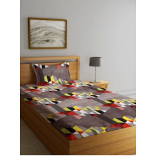 Deals, Discounts & Offers on  - Flipkart SmartBuy 144 TC Microfiber Single Geometric Bedsheet(Pack of 1, Grey)