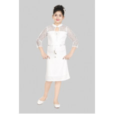 Deals, Discounts & Offers on  - [Size 2- 3Y] FTC FASHIONSMini/Short Festive/Wedding Dress(White, 3/4 Sleeve)
