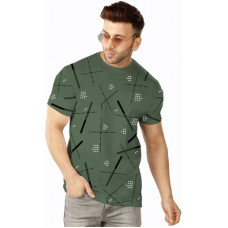 Deals, Discounts & Offers on  - [Size S] TRIPRPrinted Men Round Neck Dark Green T-Shirt
