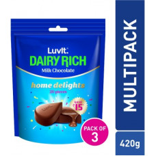 Deals, Discounts & Offers on Food and Health - LuvIt Dairy Rich Home Delights Chocolates, 140g - Pack of 3 Bars(3 x 140 g)