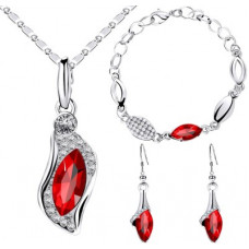 Deals, Discounts & Offers on  - SukkhiAlloy Rhodium Jewel Set(Red, Silver)
