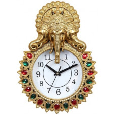 Deals, Discounts & Offers on  - Lovekush Creations Analog 33 cm X 24 cm Wall Clock(Gold, With Glass)