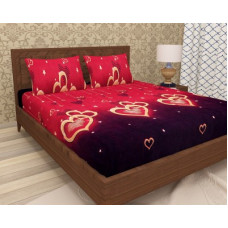 Deals, Discounts & Offers on  - Flipkart SmartBuy 120 TC Microfiber Double King Printed Bedsheet(Pack of 3, Red)