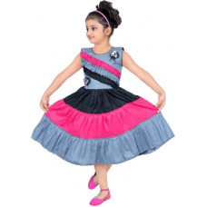 Deals, Discounts & Offers on  - [Size 1-2 Years] BAHUBALIMinnie Girls Midi/Knee Length Casual Dress(Multicolor, Sleeveless)