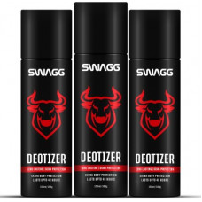 Deals, Discounts & Offers on  - Swagg Deotizer (Deodrant & Sanitizer), all day fresh Body Spray, long lasting deodorant For men and women, fragrance - Aqua perfume - 450ml (150ml x 3) Body Spray - For Men & Women(450 ml, Pack of 3)