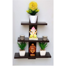 Deals, Discounts & Offers on  - Captiver Batten set of 3 wenge wooden Dcor shelves mounted dining living room Showcase cabinet Organizer multipurpose holder utility rack Shower Stellar Decorative Particle Board Wall Shelf(Number of Shelves - 3, Black)