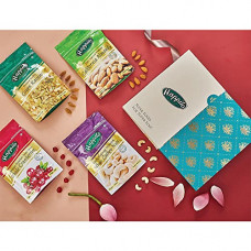 Deals, Discounts & Offers on  - Happilo Dry Fruit Celebrations Gift Box Lotus - California Almonds, Premium Cashews, Raisins & Masala Cranberry