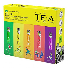 Deals, Discounts & Offers on  - Sprig TE.A Uni TEA | Assorted Green Tea Pack | Green Teas infused with of Tulsi, Lemon & Honey, Ginger and Moroccan Mint | Immunity Boosting | Promotes Overall Wellness | Helps in Weight Loss | Pack of 25