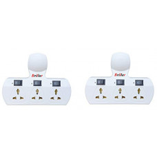 Deals, Discounts & Offers on Home Improvement - Brillar 3+3 Multiplug 240V Extension Board with Individual Switches, LED Indicators and Fuse (Three Pin Plug) Pack of 2