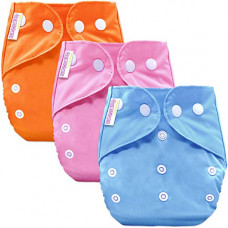 Deals, Discounts & Offers on Baby Care - Bembika Baby Pocket Cloth Diapers Reusable Washable Adjustable (3 Pack) (0-2 Years) (No Inserts Included)