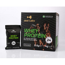 Deals, Discounts & Offers on  -  Just Labs 100% Whey Protein For Muscle Gain, Exercise Performance and Fat Loss - (1kg/2.2 lbs, 31 Single Serve No-Contact Sealed Pouches) Rich Chocolate (24g Protein per Serve)