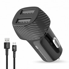 Deals, Discounts & Offers on Mobile Accessories - Portronics Car Power 5 Car Charger POR-1345 with Dual USB Port 12W Total Output(Black) Micro USB Cable Included