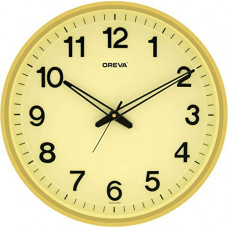 Deals, Discounts & Offers on  - Oreva Round Plastic Analog Wall Clock (32 x 32 x 4 cm, Ivory Dial, Golden Rim, AQ 1687)