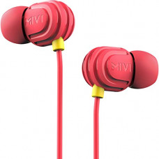 Deals, Discounts & Offers on Headphones - Mivi Rock and Roll E5 Wired Earphones with HD Sound Red, One Size