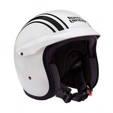 Deals, Discounts & Offers on  - Royal Enfield Open Face with Peak Helmet Gloss White RVP Stripe (L) 60 cm(RRGHEI000076)