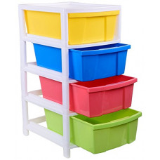 Deals, Discounts & Offers on  - [Rs. 200 Back] ARISTO Everest Multipurpose 4 Drawer Plastic Rectangular Modular Chest Storage Organizer (Multicolour, Standard/39 cm x 30.5 cm x 60.9 cm)