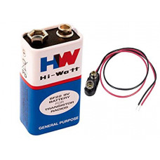 Deals, Discounts & Offers on  - ElectroBot 9V Hi - Watt Battery With Battery Clip Connector (Pack Of 5 Pcs)