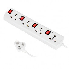 Deals, Discounts & Offers on Electronics - 4Socket Extension Board 6 Ampere with Switches Fuse LED Indicator and 2.6Metre Wire