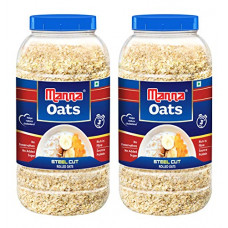 Deals, Discounts & Offers on  - Manna Oats 2kg (1kg x 2 Jars) - Gluten Free Steel Cut Rolled Oats. High in Fibre & Protein. Helps Maintain Cholesterol. Good