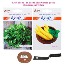 Deals, Discounts & Offers on Vegetables & Fruits - Kraft Seeds Baby Corn F1 Hybrid and Parsley Veg Combo Seeds with Khurpi and Agropeat