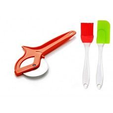 Deals, Discounts & Offers on  - RIOMAX Combo of Pizza Cutter, Silicon Series Spatula & Brush Kitchen Tools Combo/Kitchen Tools Set (Multicolor)
