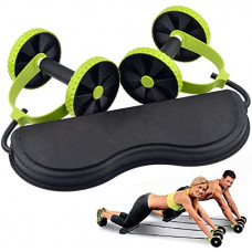 Deals, Discounts & Offers on Accessories - ZZ ZONEX Foldable Xtreme Rally Multifunction Pull Rope Wheeled Health Abdominal Muscle Training Home Fitness Equipment - Green Color