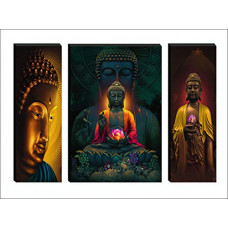 Deals, Discounts & Offers on  - SAF Synthetic Figures, Religion, Flowers, Abstract Painting, Multicolour, Modern, 24 Inch X 18 Inch