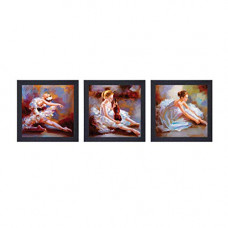 Deals, Discounts & Offers on  - Random Multicolor Abstract Paintings, Set of 3 ( 8 Inch X 8 Inch-3)