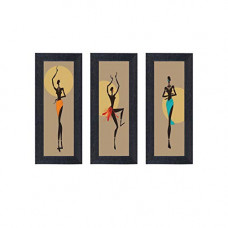 Deals, Discounts & Offers on  - Random (RP-1876) Tribal African Lady, Set of 3 Framed Paintings (6