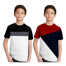 Deals, Discounts & Offers on  - [Size 9 Years-10 Years, 11 Years-12 Years, 15 Years-16 Years] Luke and Lilly Boy's Cut and Sew Half Sleeve Multicolor T-Shirt_Pack of 2