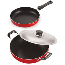 Deals, Discounts & Offers on Cookware - Nirlon Non-Stick Aluminium Base Fry Pan And Deep Kadhai Combo Cookware Offer, 2.6mm_FP10_DKD(M)