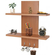 Deals, Discounts & Offers on Furniture - Callas Wooden Wall Shelf/Wall Rack/Home Decoration Shelves/Wall Display Rack For Living Room, Office Wall Dcor (2 Shelves | Color - Bronze | Material - MDF Wooden)