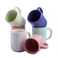 Deals, Discounts & Offers on  - Anwaliya Aitne Series Ceramic Coffee Mugs, 300 ml, Set of 6, Multi Colour Square (Color May Vary)