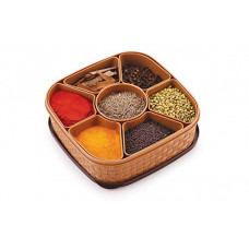 Deals, Discounts & Offers on  - Nakoda Woven Sq Titan Plastic Masala Box (Dabba) - 7 Sections, 700 Ml, Assorted Colour (Multicolour), 1 Piece