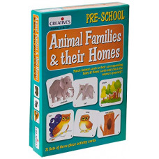 Deals, Discounts & Offers on Toys & Games - Creative's Animal Families And Their Homes Card Game (Multi-Color, 63 Pieces)